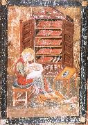 unknow artist The prophet Ezra works Begin the saint documents, from the Codex Amiatinus, Jarrow oil painting picture wholesale
